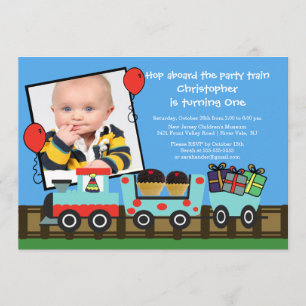 Birthday Party Train Photo Birthday Invitation
