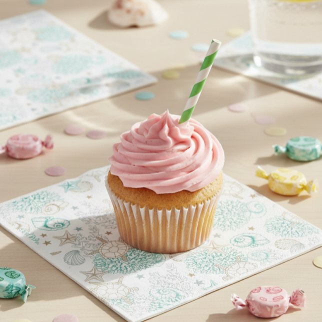 Birthday party turtles, underwater tableware napkin (Creator Uploaded)