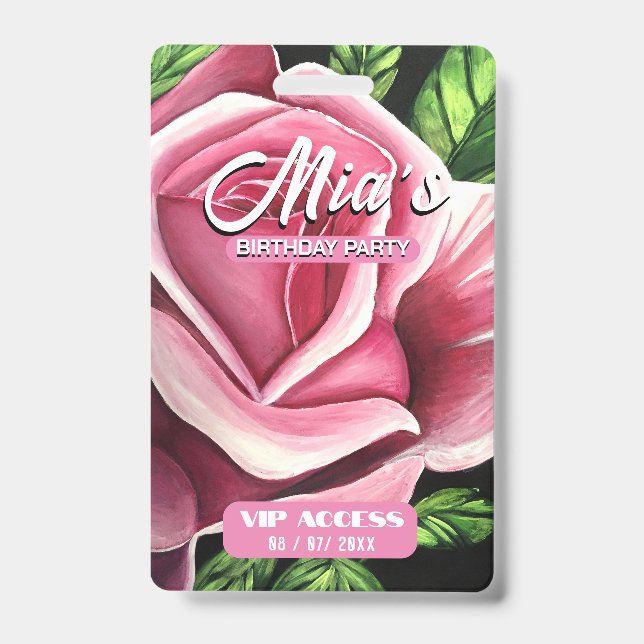 Birthday Party VIP Access Badge ID Badge (Front)