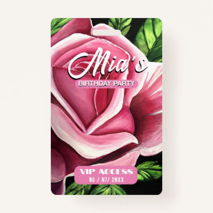 Birthday Party VIP Access Badge ID Badge