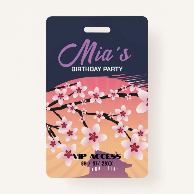 Birthday Party VIP Access Badge ID Badge (Front)