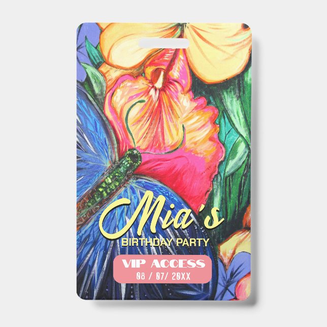 Birthday Party VIP Access Badge ID Badge (Front)