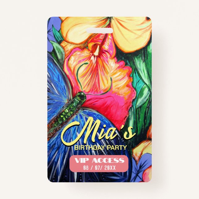 Birthday Party VIP Access Badge ID Badge (Front)