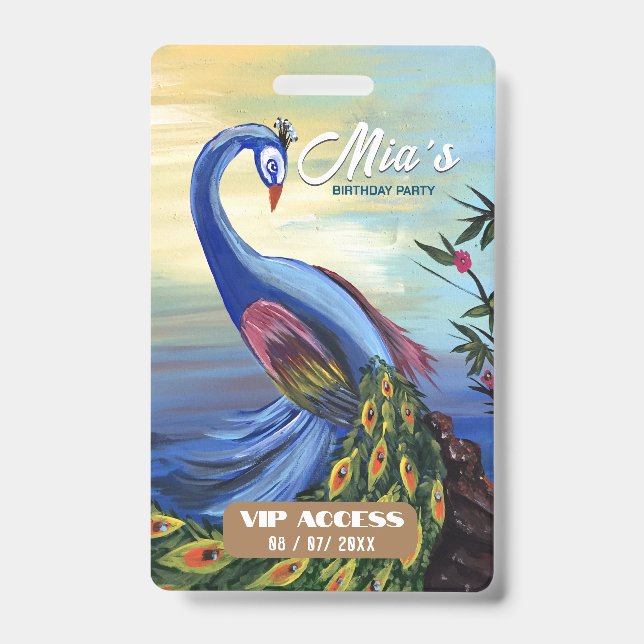 Birthday Party VIP Access Badge ID Badge (Front)