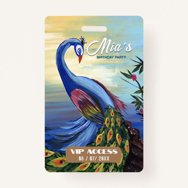 Birthday Party VIP Access Badge ID Badge (Front)