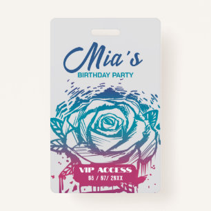 Birthday Party VIP Access Badge ID Badge