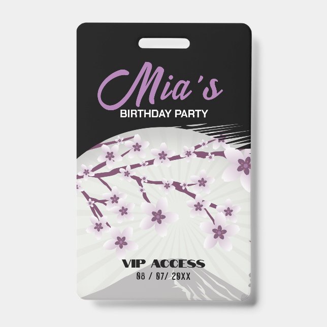 Birthday Party VIP Access Badge ID Badge (Front)