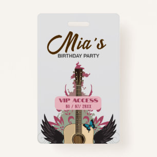 Birthday Party VIP Access Badge ID Badge