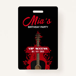 Birthday Party VIP Access Badge ID Badge