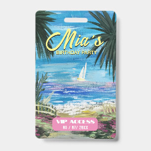Birthday Party VIP Access Badge ID Badge