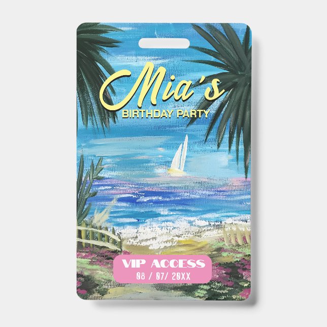 Birthday Party VIP Access Badge ID Badge (Front)