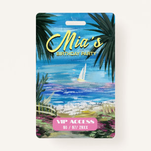 Birthday Party VIP Access Badge ID Badge