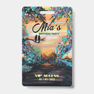Birthday Party VIP Access Badge ID Badge