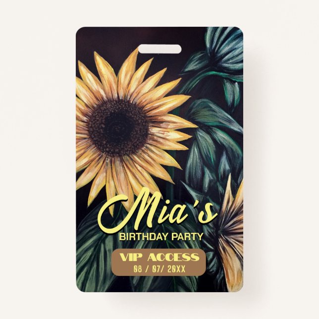 Birthday Party VIP Access Badge ID Badge (Back)