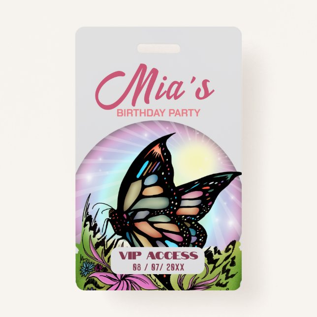 Birthday Party VIP Access Badge ID Badge (Front)