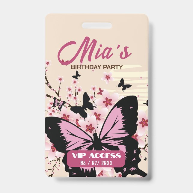 Birthday Party VIP Access Badge ID Badge (Front)
