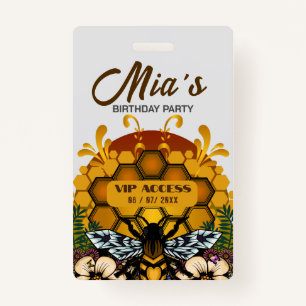 Birthday Party VIP Access Badge ID Badge