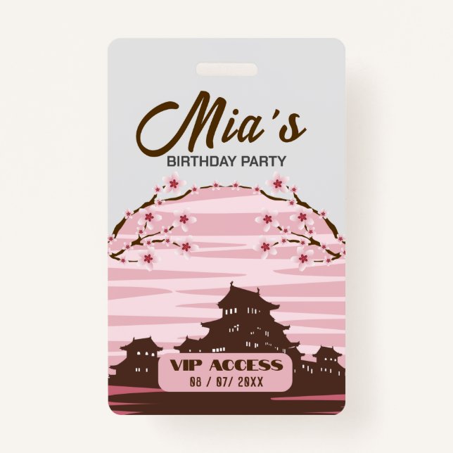 Birthday Party VIP Access Badge ID Badge (Front)