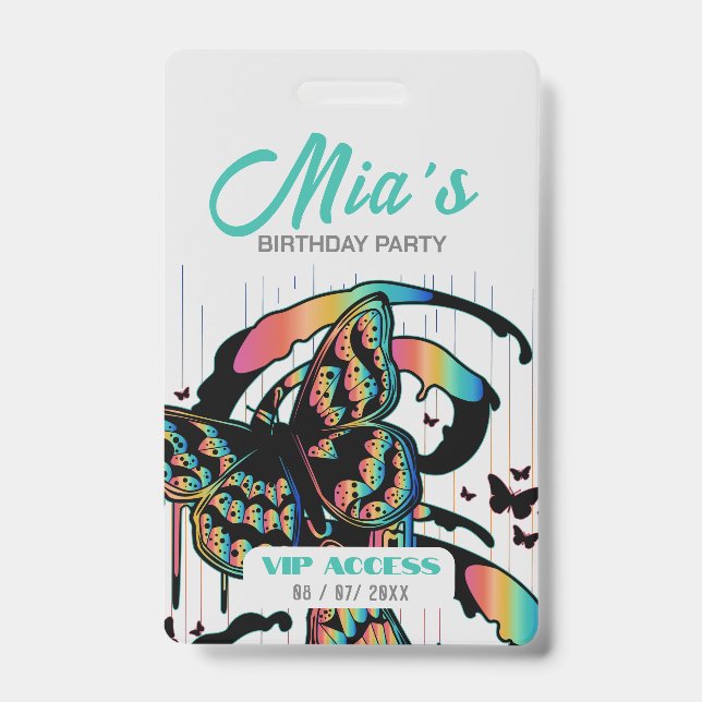 Birthday Party VIP Access Badge ID Badge (Front)
