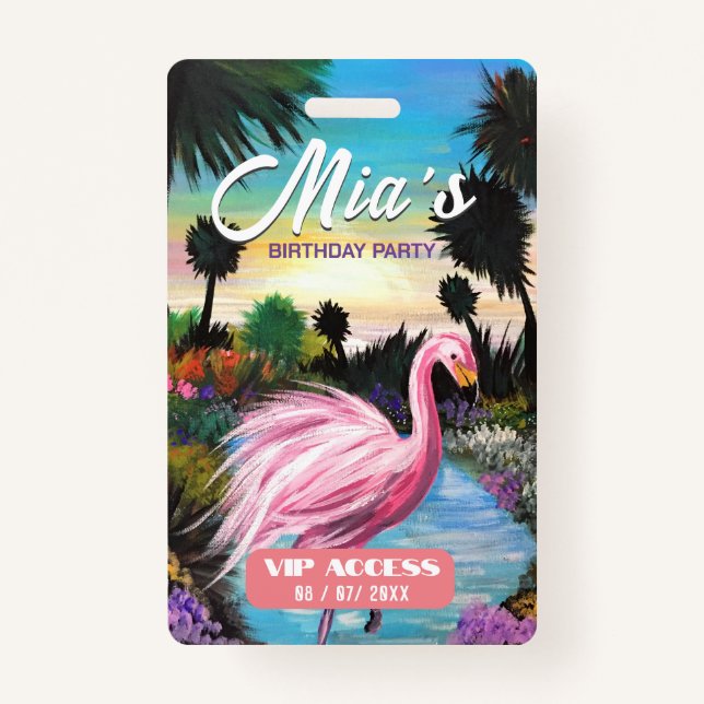 Birthday Party VIP Access Badge ID Badge (Back)