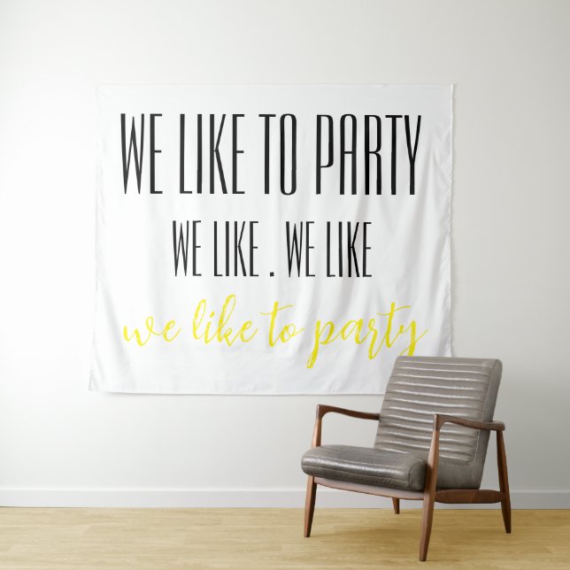 Birthday Party wall tapestry banner (In Situ (Horizontal))