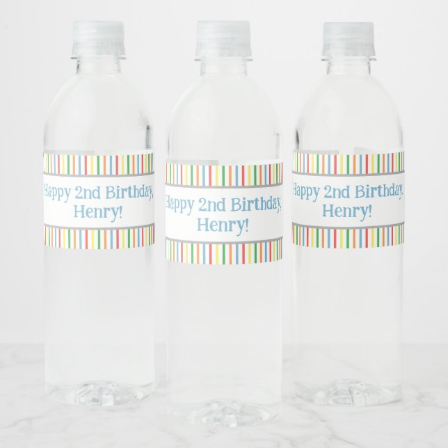 Birthday Party Water Bottle Label with Balloons (Bottles)