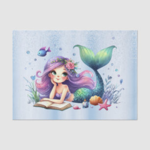 Birthday Party Watercolor Mermaid Sea Life Cute Tissue Paper
