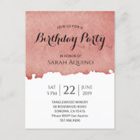 Birthday Party Watercolor Wine Stain Winery