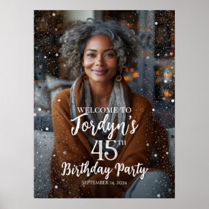 Birthday party welcome sign with photo