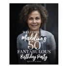 Birthday party welcome sign with photo