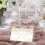Birthday party white gold glitter dust place card<br><div class="desc">For a girly,  glamourous Sweet 16,  16th (or any age) birthday party. Personalise and add her name,  age 16 and a date.  Date of birth or the date of the birthday party. A stylish white background. Decorated with faux gold glitter dust.</div>