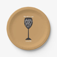 BIRTHDAY PARTY Wine Glass ANY COLOR Party Plates