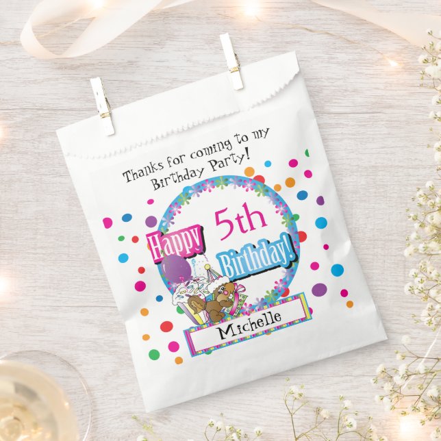 Birthday Party with Cute Cartoon Squirrel  Favour Bags (Clipped)