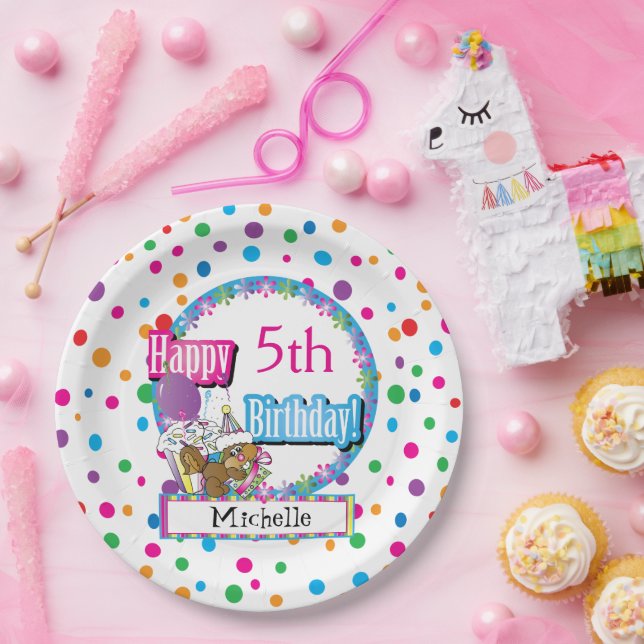 Birthday Party with Cute Cartoon Squirrel Paper Plate (Party)