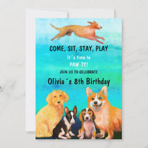 Birthday party WITH DOGGY FRIENDS Invitation