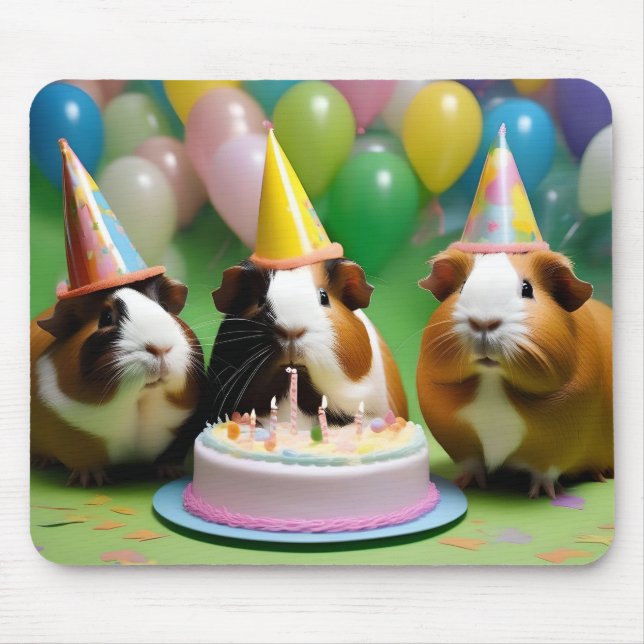 Birthday Party With Party Guinea Pigs, Mouse Mat (Front)