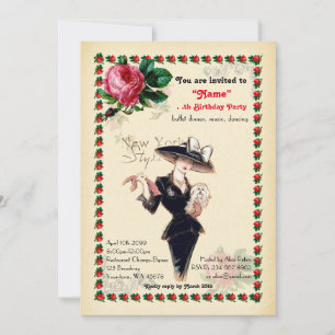 Birthday Party woman Any age,Gatsby style,Art-Deco Invitation