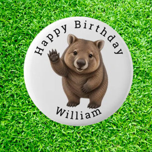 Birthday Party Wombat 6 Cm Round Badge