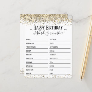 Birthday Party Word Scramble Game