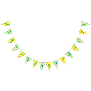 Birthday Party Yellow Green Alligator Crocodile Bunting