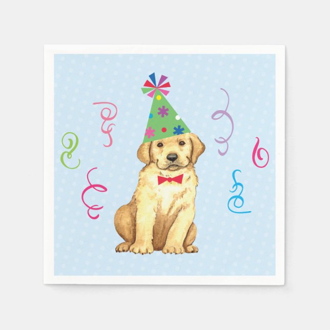 Birthday Party Yellow Lab Napkin (Front)