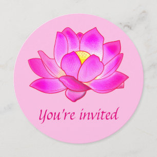 Birthday Party Yoga with Lotus Flower Invitation