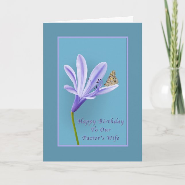 Birthday, Pastor’s Wife, Daylily Flower and Butter Card (Front)