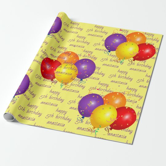 Birthday Pattern Template Colourful Balloons Wrapping Paper Zazzle.co.uk