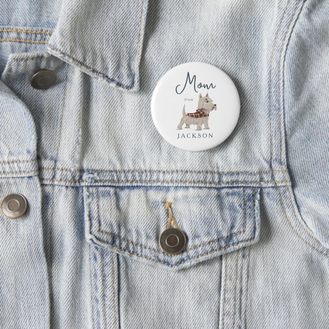 Birthday Paw-ty cute puppy terrier dog name  6 Cm Round Badge (In Situ)