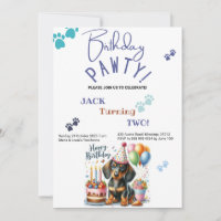 Birthday Pawty Dachshund Dog Personalised Birthday