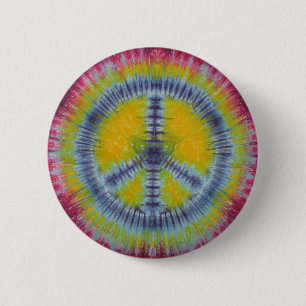 Birthday Peace Sign Tie Dye Flair Button