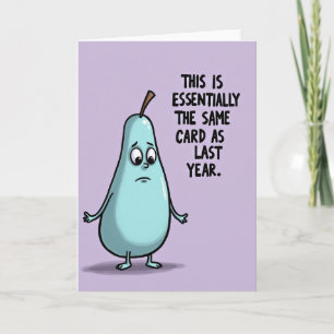 Birthday Pear Illustration Card