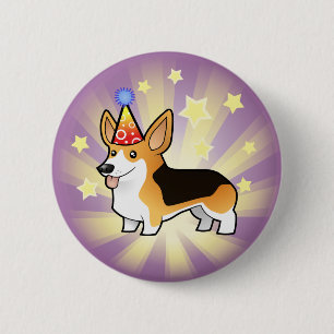 Birthday Pembroke Welsh Corgi 6 Cm Round Badge