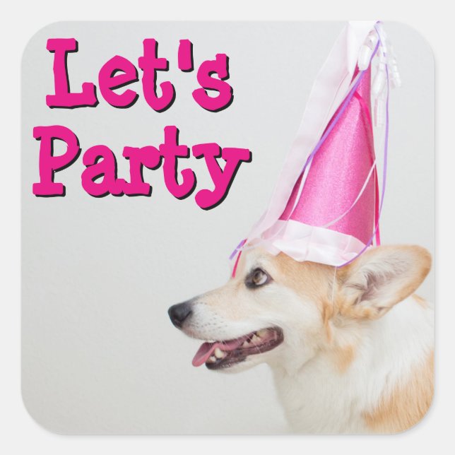 Birthday Pembroke Welsh Corgi Dog Square Sticker (Front)